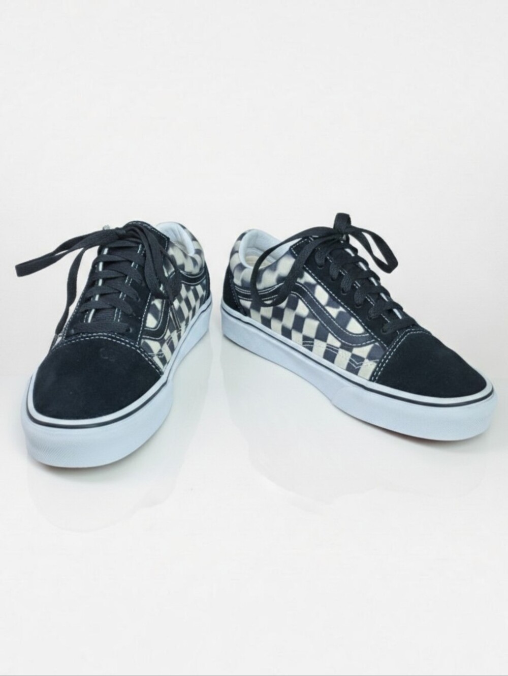 Vans W7.5/M6 Sneakers Checkerboard Black Suede Skateboard White Streetwear 90s